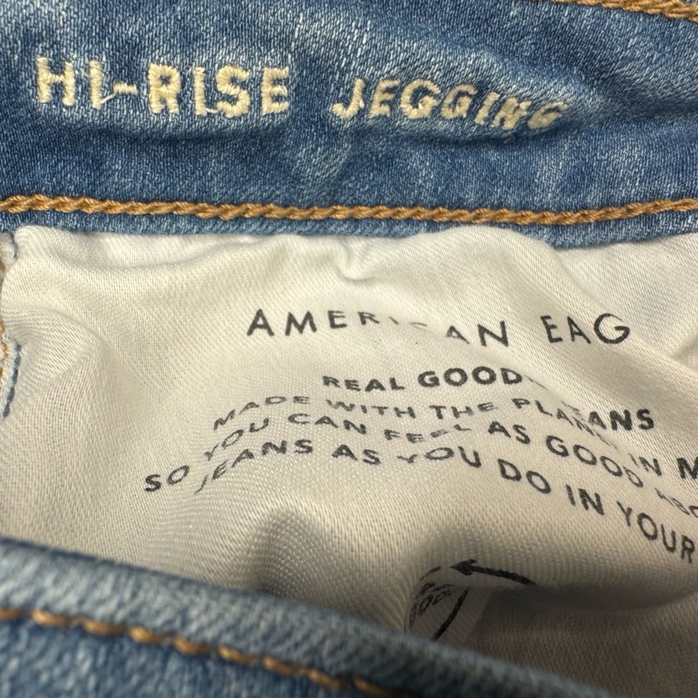 American Eagle Dream Jean High Rise Jegging frayed Size 6 - Picture 4 of 6